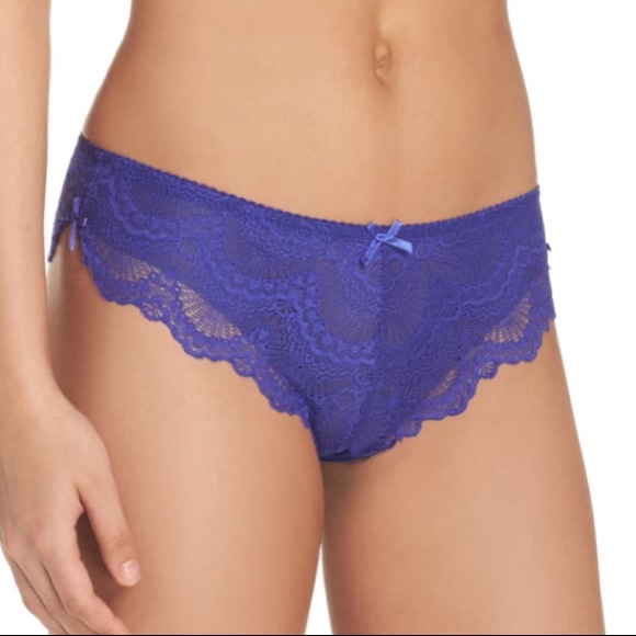 π Spectrum Blue Scalloped Lace Hipster Panty - Picture 3 of 14